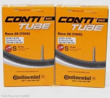 2 Continental 700 x 20-25c Inner Tubes 42mm Presta Road Bike Two-Pack