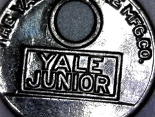 Vintage Yale JR Key Made in USA Marked #10 on Back Flat Corrugated Silver tone