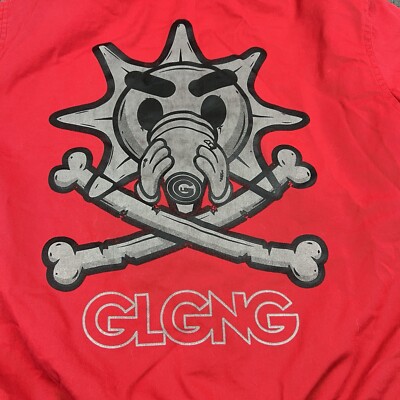 GloGang Jacket Mens Medium Red Skeleton Chief Keef Full Zip Hoodie