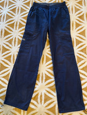 Cherokee Workwear  Women XS Scrub Uniform  Navy Blue Utility Pants Elastic Waist