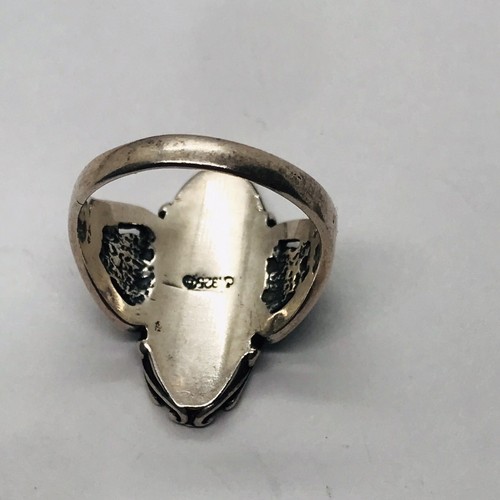 GRÖSSE 9 7g 925 STERLINGSILBER DESIGNER BLUMENSCHAFT GESTEMPELTER RING SCHÖN! - Bild 5 von 6