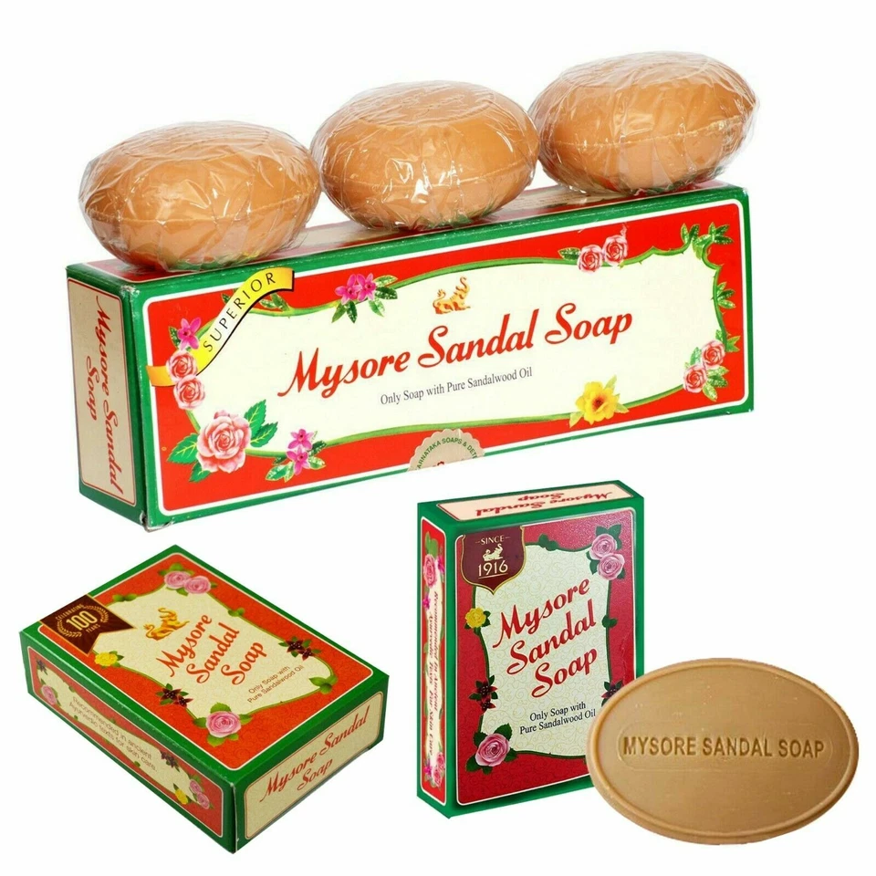 Jabón Sandalia Mysore Natural Superior con Barra de Jabón de Aceite de Sándalo Puro -150G -F S Foto 3 de 4