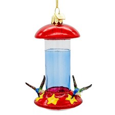 Kurt Adler 4.5" Noble Gems    Glass Hummingbird Feeder Ornament
