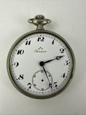 Vintage Perseo Pocket Watch Three Stars 15 Jewels Parts Only Movement Works