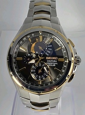 SEIKO COUTURA RADIO SYNC PERPETUAL SOLAR MEN'S 42mm STAINLESS STEEL  W.R 10 BARS