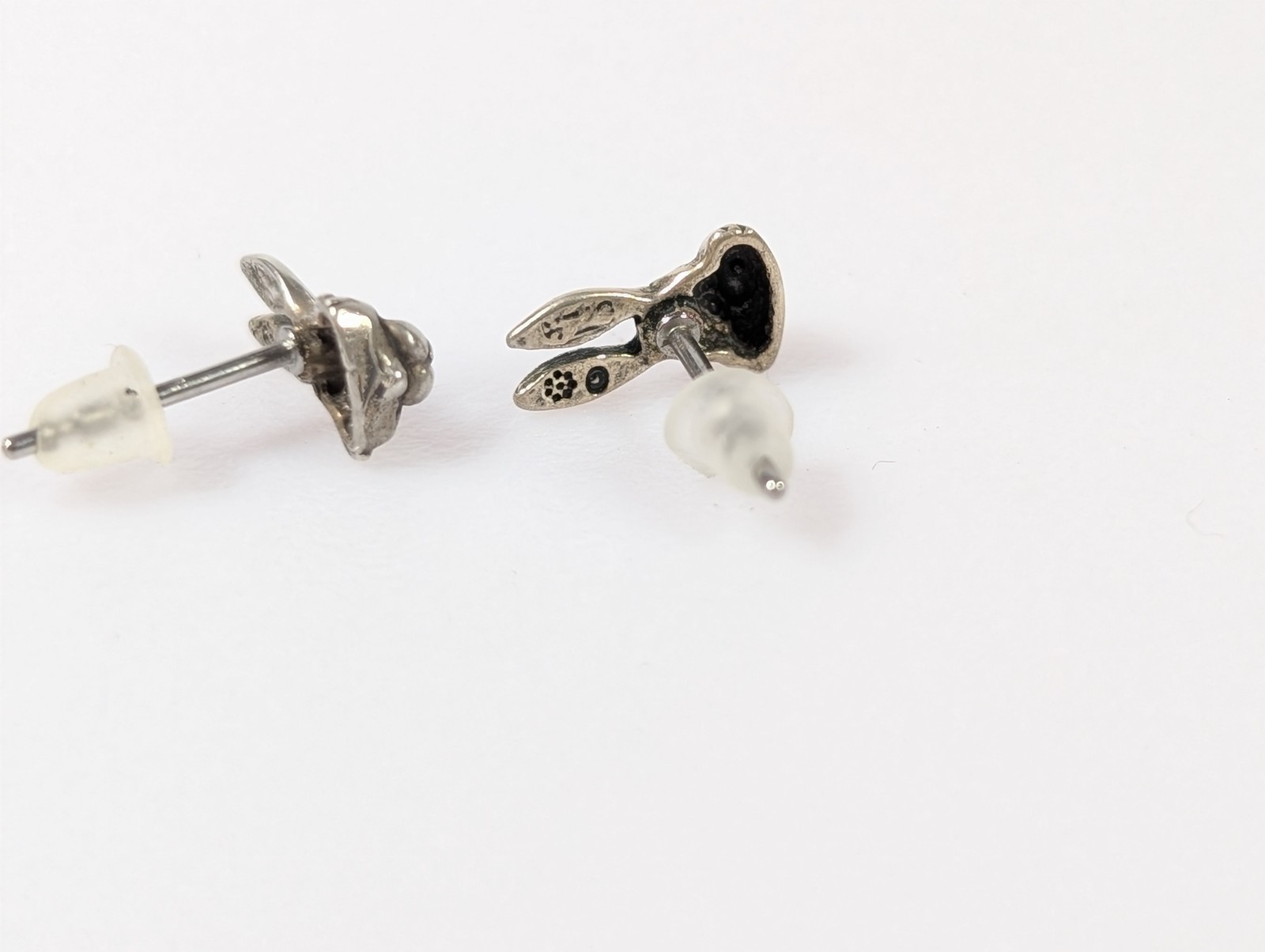 Sterling Silver TINY 9mm Easter Bunny Rabbit Face… - image 6