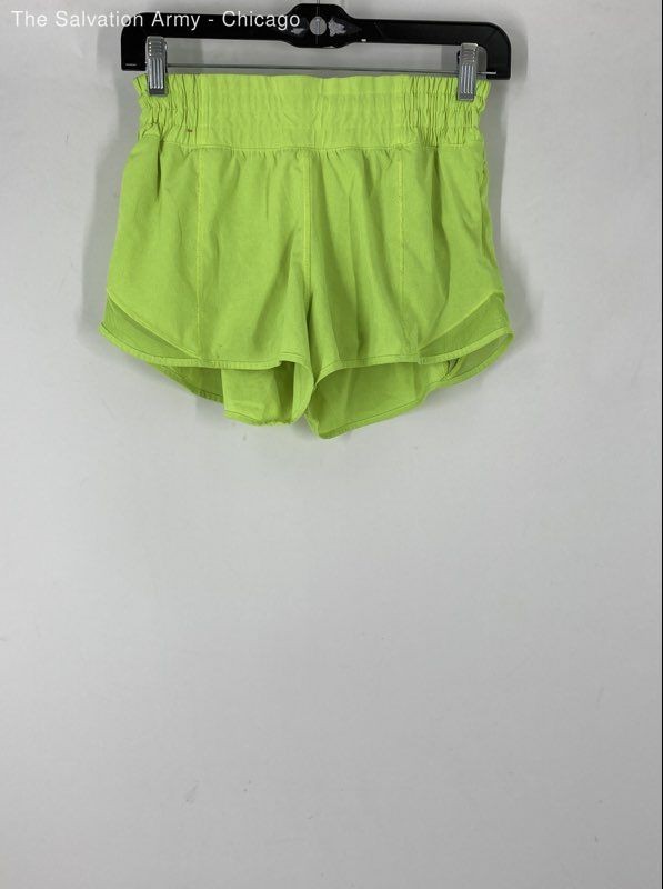 Lululemon Womens Neon Green Elastic Waist Activewear Athletic Shorts Size S