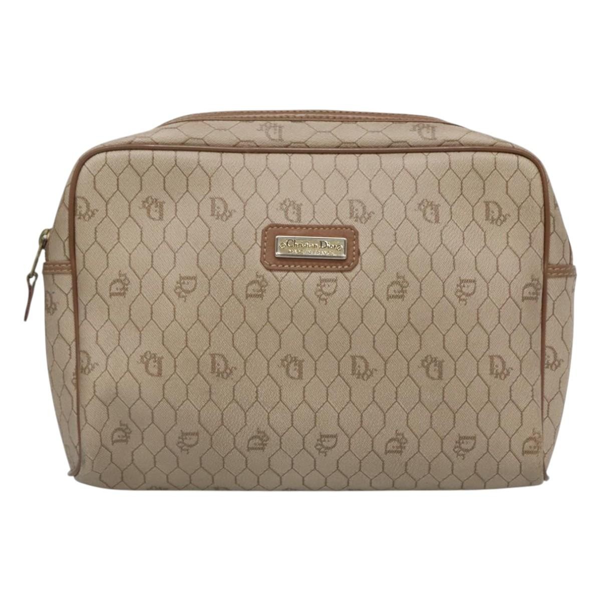 Dior Beige Canvas Clutch Bag 100% Authentic Luxury Handbag