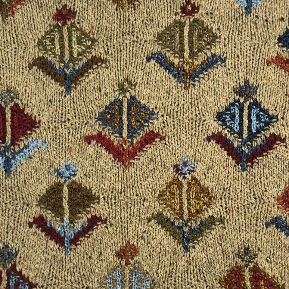 Vintage DAVID BROOKS Hand Knit Sweater Womens L Southwestern Silk Blend Cardigan - Image 3 of 4