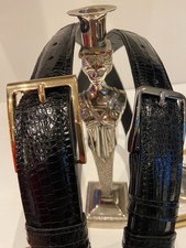Krokodilleder Gürtel 3.5 cm, in Schwarz aus ...