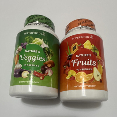 Superfood MD Nature s Fruits & Nature s Veggies Bundle 90 Capsules Each New