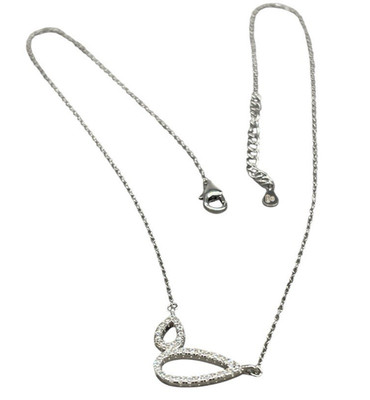 Kreiselkette verstellbar 925 Silber Damenkette Charm Schmetterling signiert