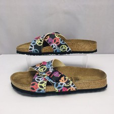 Birkenstock Birki's Leather Peace Sign Sandals Size 41 Women's 10 Men's 8 Slides