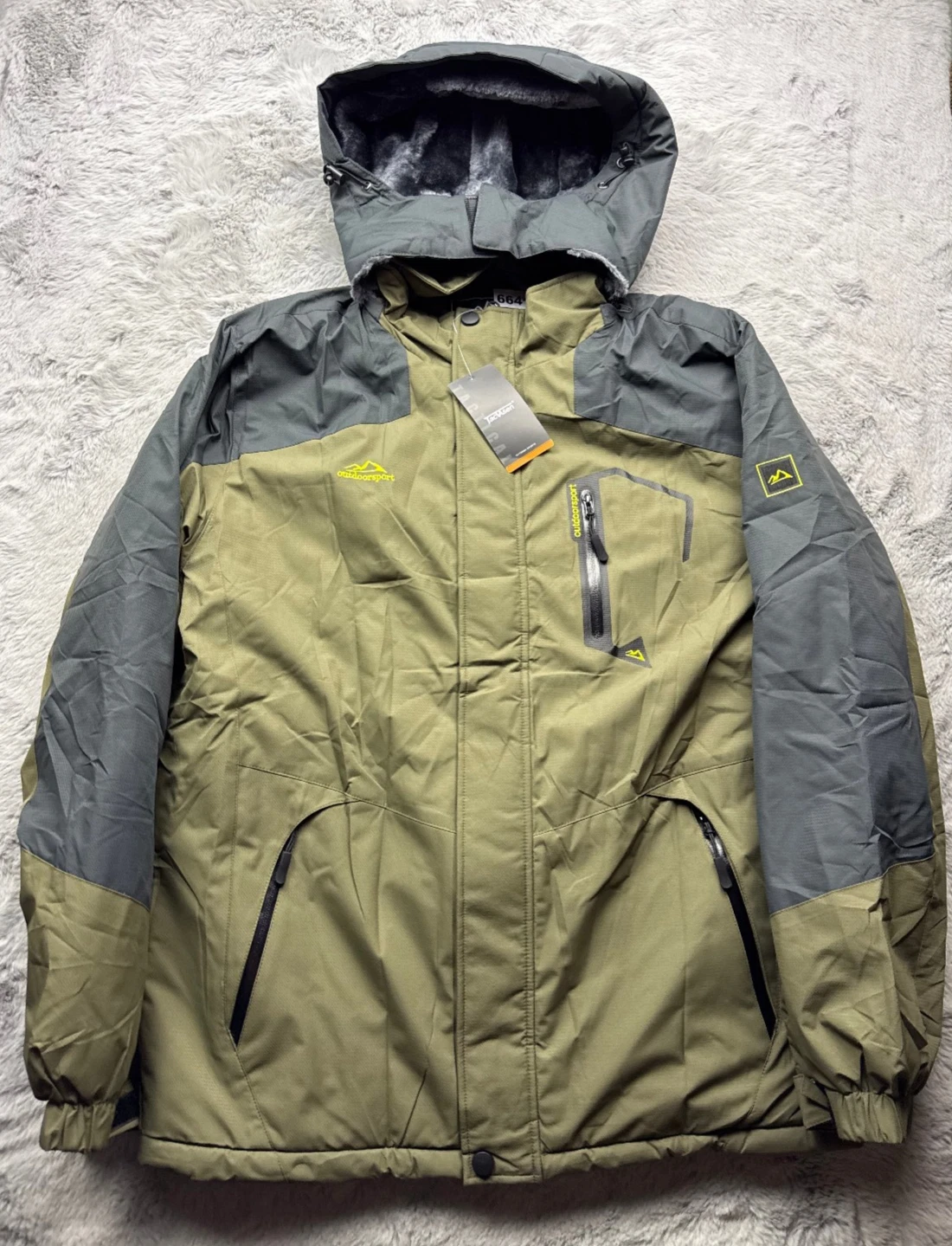 Men's Winter Ski Snow Jacket Warm Fleece Lined Outdoor Work Coat Waterproof Coat