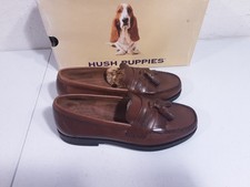 Hush Puppies Garth Men's Size 7.5 Medium  Brown Leather Dress Shoe 10802