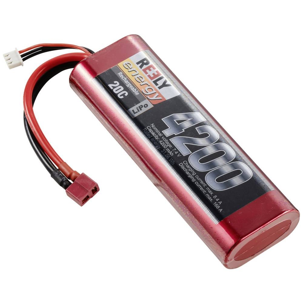 Batterie LiPo 7.4 V Reely 4200 mAh à forte autonomie avec décharge stable 20C