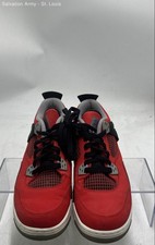 Air Jordan Boys 4 Retro Red Black Gray Mid Top Lace-Up Sneaker Shoe Size 7Y