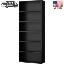 Bookshelf,6-Tier Open Bookcase and Bookshelves,6 Shelf Display Storage Shelves