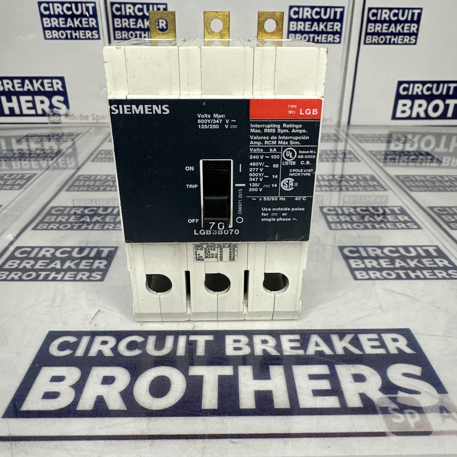 Siemens LGB3B070 70 Amp 480/277V 3 Pole Circuit Breaker-Warranty (Ship Same Day)