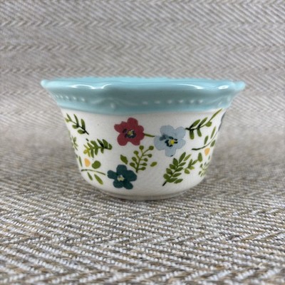 The Pioneer Woman Kari Pattern Scalloped Stoneware 4.25  Ramekin Dish Bowl