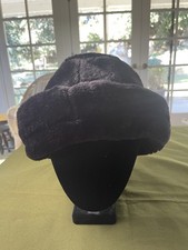 Vintage Black Faux Fur Hat Classic Winter Style One Size