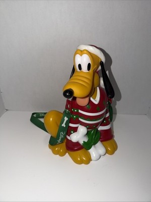 Disney Parks Pluto Christmas Popcorn BucketRed Holiday Sweater with Lanyard
