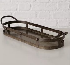 Boltze Metall Tablett Jette 30x12cm Braun Antik Vintage Shabby Chic