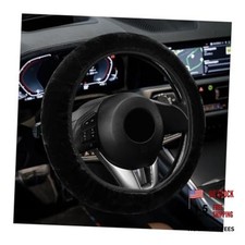 Car Fluffy Steering Wheel Cover, 15'' Universal Furry Auto Steering Wheel Black