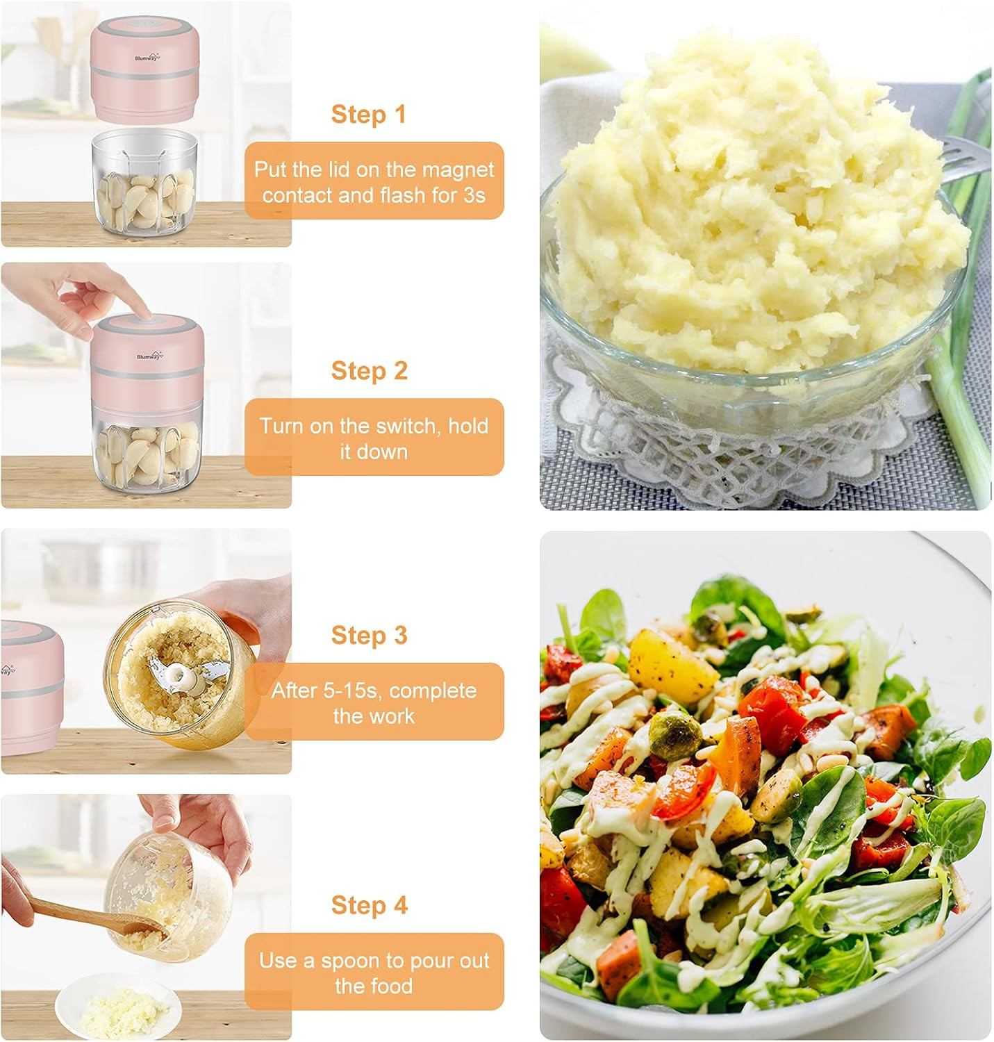Mini hachoir électrique compact idéal pour préparer les repas de bébé - 3