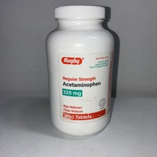 Rugby Regular Strength Acetaminophen 325mg, 1000 Tabs/ New  Sealed