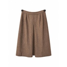 Vintage Brown Wool Blend Midi Skirt Size 4 Classic A-Line Cottagecore Academia