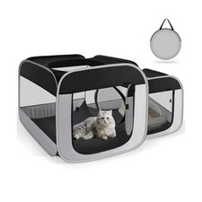 Large Cat Playpen with Separate Areas,Outdoo Indoor Cat Enclosures,Portable P...
