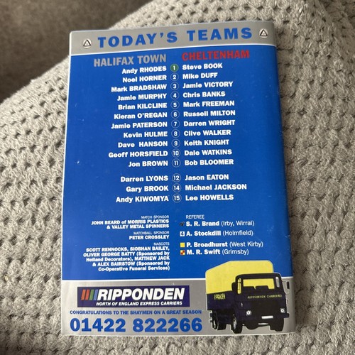 Halifax Town v Cheltenham Town 1997/1998 match programme - champions - Picture 2 of 3