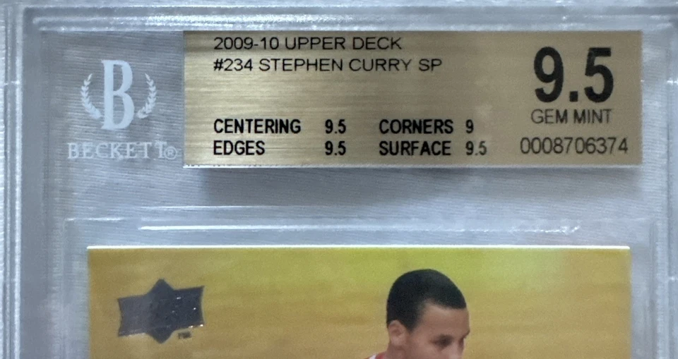 2009 Stephen Curry RC Upper Deck BGS 9.5 - Изображение 4 из 4