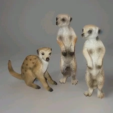 Schleich Meerkat Figures 3 Miniature Plastic 2 Standing 1 Sitting Wild Animals 