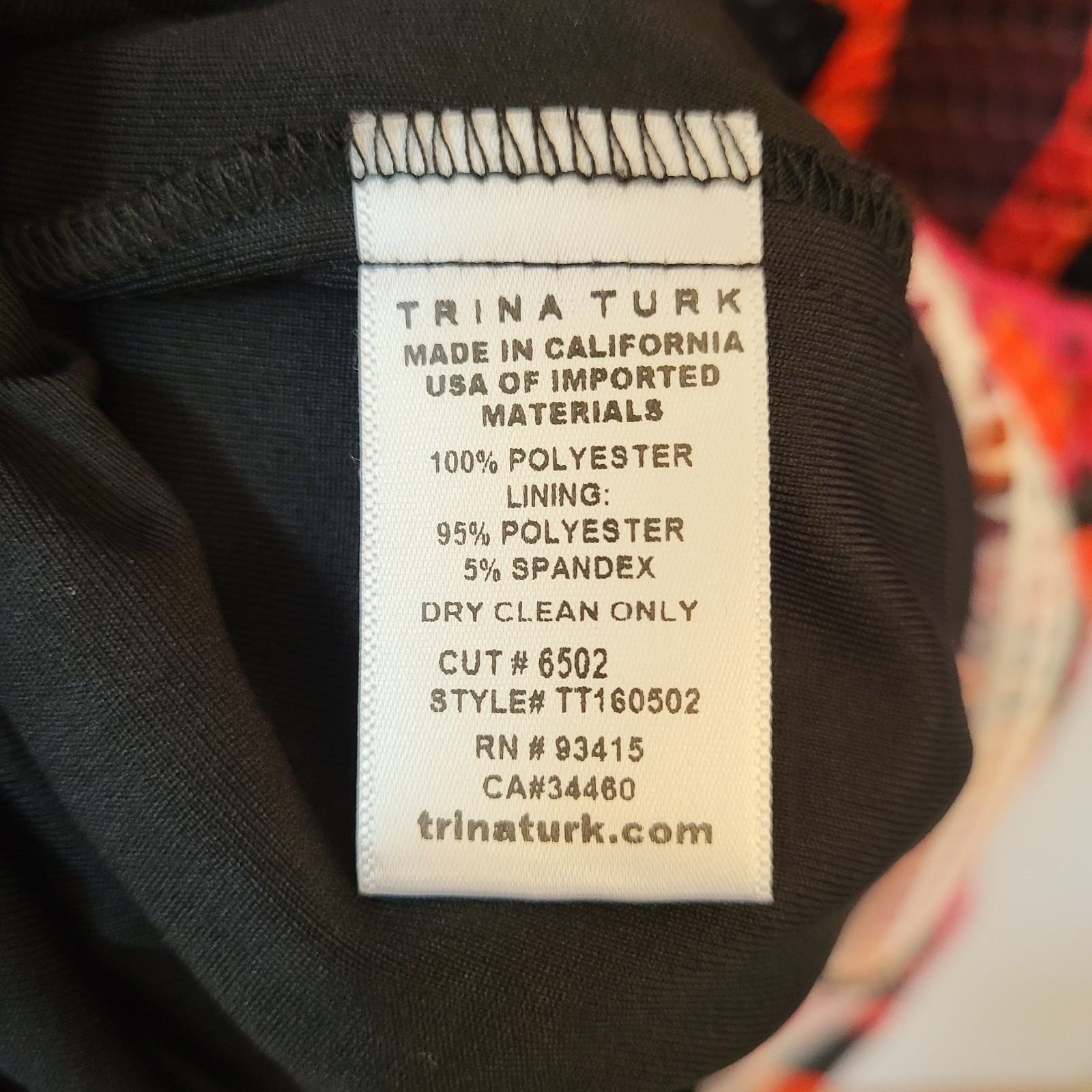 NWT Trina Turk Sheath Dress Sz Small Laser Cut Orange Pink Black Abstract Retro