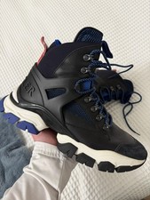 Moncler Tristan Black Leather & Mesh High Top Trainers