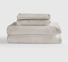 NWOT Quince Twin Sheet Set 3pc ONE PILLOWCASE Organic Bamboo Sand