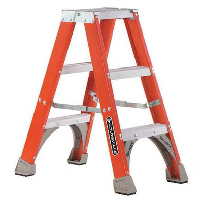 #ad Louisville Fm1503 3 Ft Fiberglass Twin Stepladder 300 Lb Capacity $154.99
