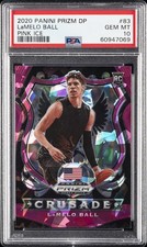 2020 PANINI PRIZM DRAFT PICKS PINK ICE #83 LAMELO BALL PSA 10