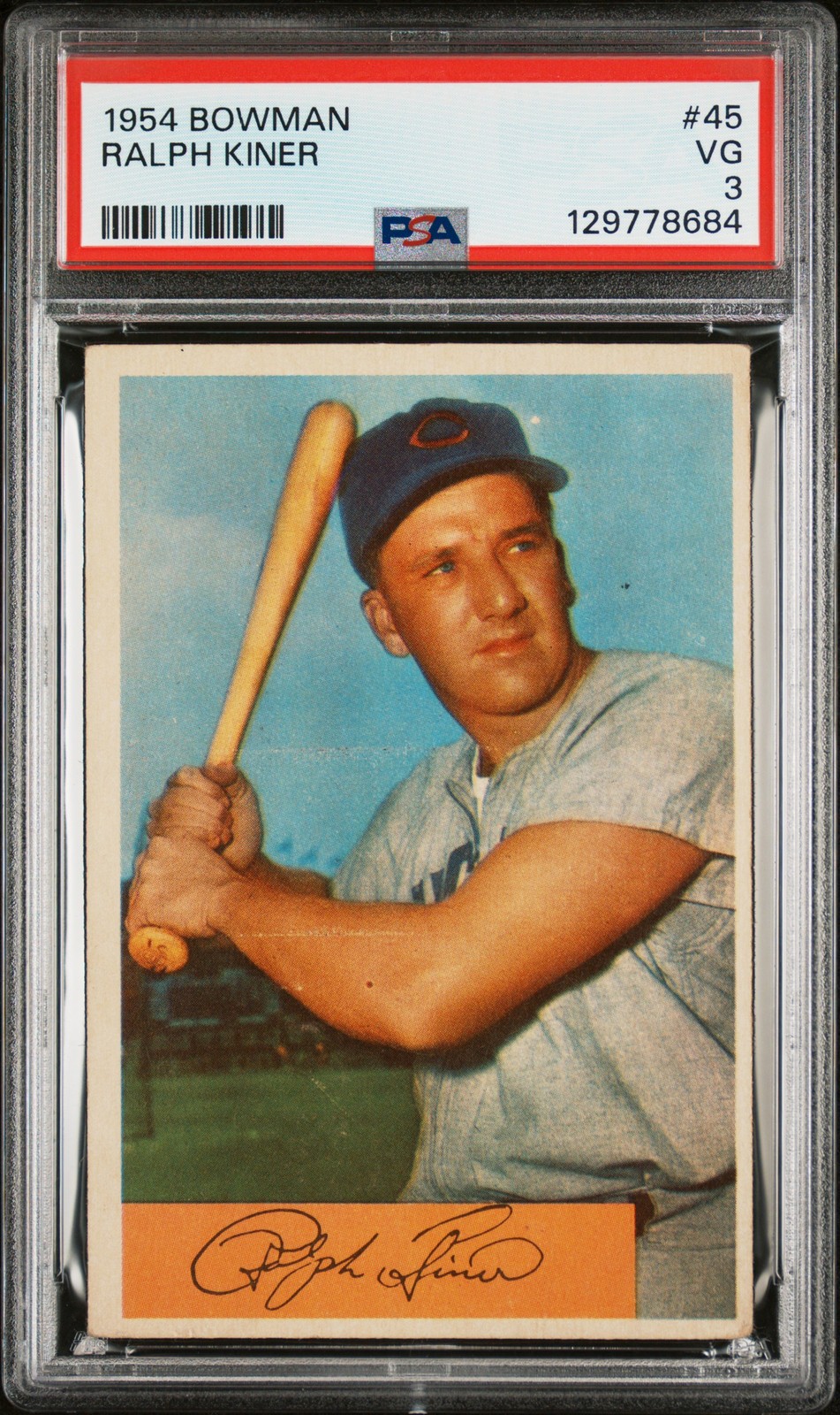 1954 BOWMAN #45 RALPH KINER PSA 3
