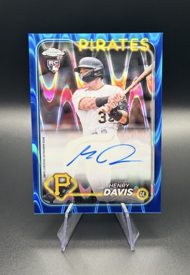2024 Topps Chrome Henry Davis Blue RayWave Refractor Auto /150 RA-HAD