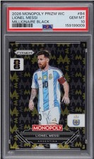2026 Monopoly Prizm FIFA World Cup #B4 Lionel Messi Millionaire Black PSA 10