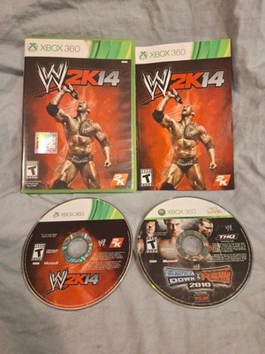WWE SmackDown vs. Raw 2010 Disc Only + WWE 2K14 CIB Xbox 360 Tested Working 