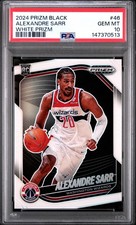 PSA 10 2024 Prizm Black Alexandre Sarr Rookie #46 White Holo Prizm /175 POP/15