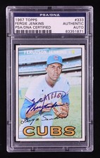 1967 Topps #333 Fergie Jenkins PSA Authenticated Auto – Cubs HOF Beautiful Sig