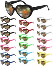 20 Pairs Heart Sunglasses for Women Men Heart Effect Diffraction Glasses Over...