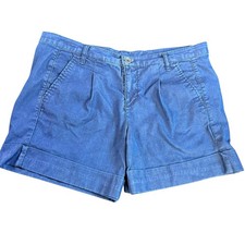 Benetton Blue Casual Summer Style Cuff Shorts size Medium