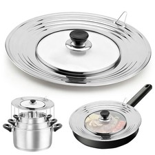 Couvercle universel en acier inoxydable - de casserole Argent