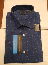 Tommy Hilfiger Men  s All-Season Stretch Dress Shirt, Ocean Blue Slim Fit New